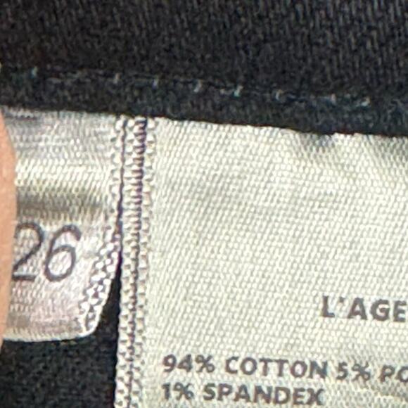 L'Agence Women's Audrey Mid Rise Shorts Raw Cut Hem Noir Black Size 26 NWT - Picture 11 of 12